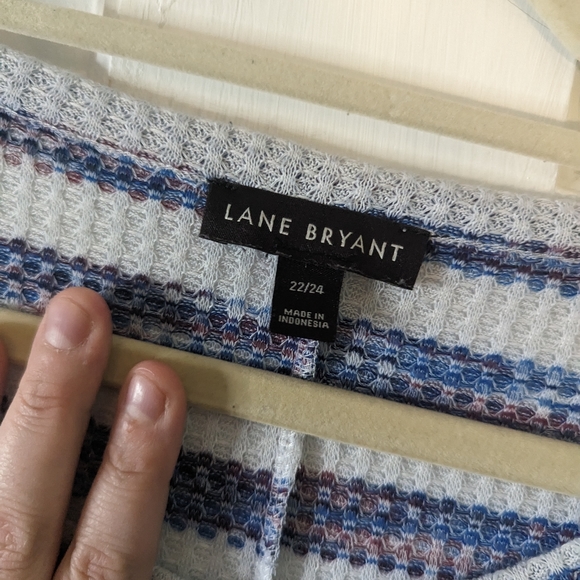 Lane Bryant oversized striped sweater cold shoulder 3x - Picture 6 of 10